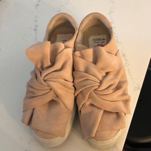 Light pink suede sneakers
